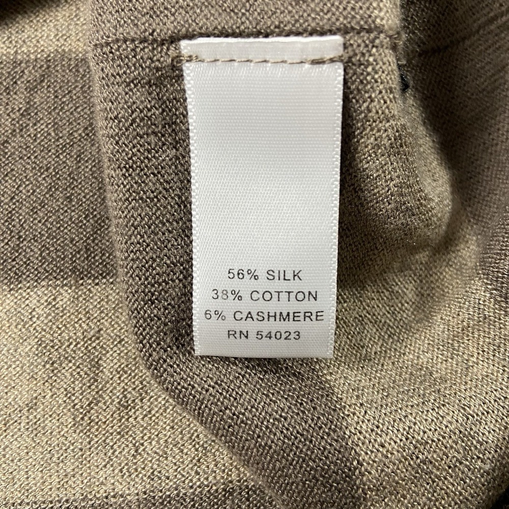 Y2K Banana Republic Silk Blend Striped V-neck Sweater Vest Brown Men's XL Preppy - Picture 3 of 9